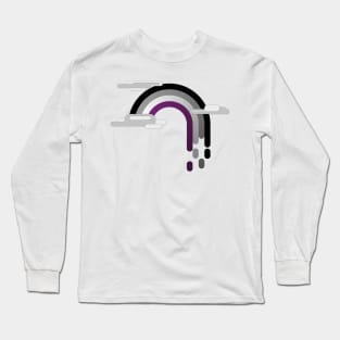 Asexual Pride Flag Minimalist Drip Rainbow Design Long Sleeve T-Shirt